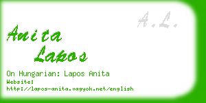 anita lapos business card